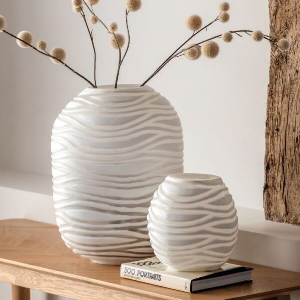 Andorra Handblown Carved Glass Vase - Image 2