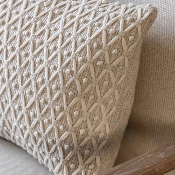 Cheslyn Woven Cushion Cream - Image 3