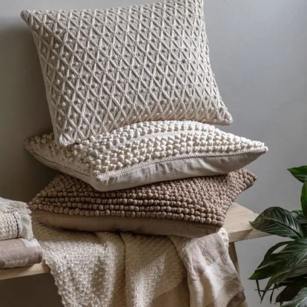Cheslyn Woven Cushion Cream - Image 4
