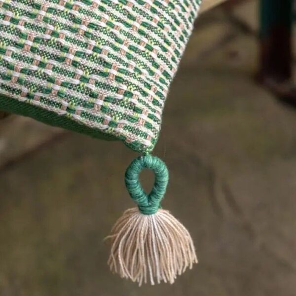 Isla Woven Cushion Green - Image 3