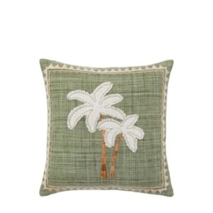 Nohea Embroidered Palm Tree Cushion Sage