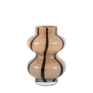 Forma Swirl Glass Vase Camel and Black
