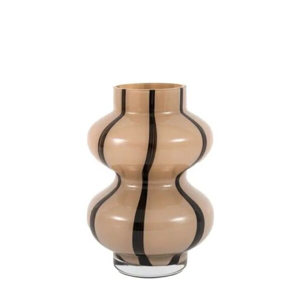 Forma Swirl Glass Vase Camel and Black