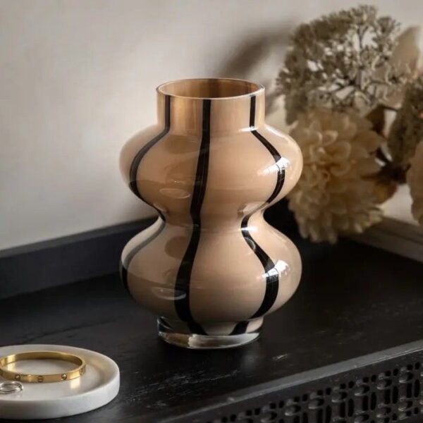 Forma Swirl Glass Vase Camel and Black - Image 2