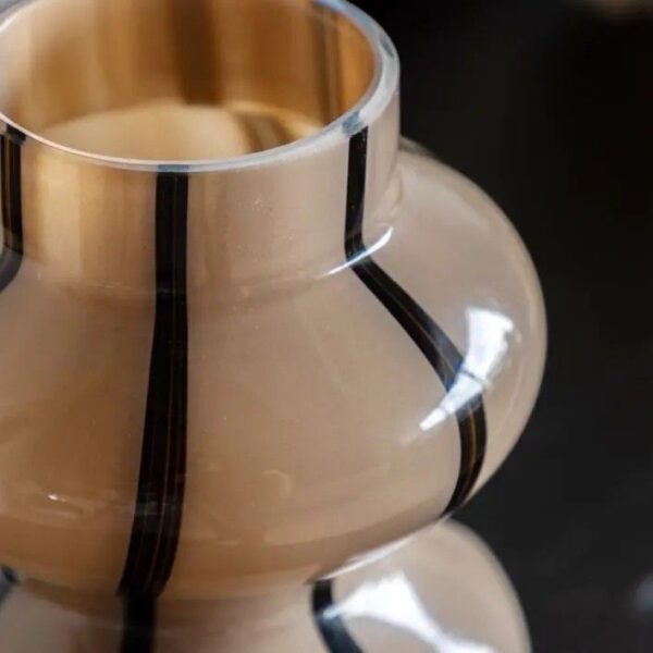 Forma Swirl Glass Vase Camel and Black - Image 3