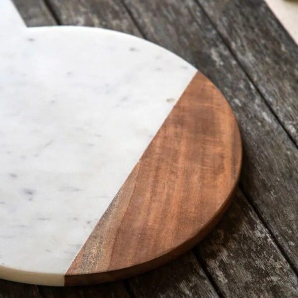 Novi Round Cheese Board White Marble - Image 3