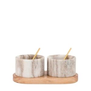 Novi Spoon and Pinch Pot Beige Marble
