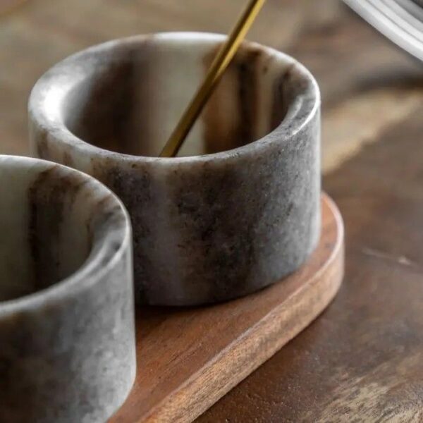Novi Spoon and Pinch Pot Beige Marble - Image 3
